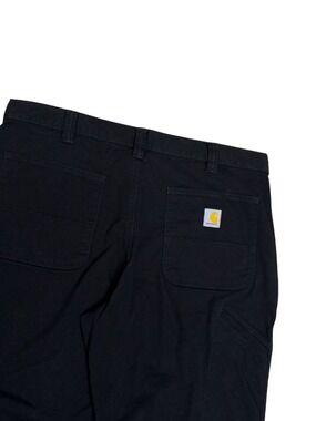 Carhartt Relaxed Fit Black Canvas Pants Work Wear Jeans Mens 38x30